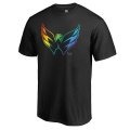 Men's Washington Capitals Fanatics Branded Black Rainbow Pride Logo T-Shirt