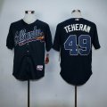 Atlanta Braves #49 Julio Teheran Dark Blue MLB Jerseys