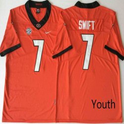 Youth Georgia Bulldogs #7 D Andre Swift red College Football Color Rush Limited Jersey