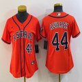 Women Nike Houston Astros #44 Yordan Alvarez orange majestic baseball jerseys 01