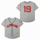 Cleveland Indians Bob Feller Jersey #19 Grey throwback baseball Jerseys