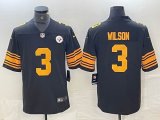 Nike Pittsburgh Steelers #3 Russell Wilson Black Color Rush Limited Jersey-BD