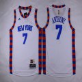 New York Knicks #7 Carmelo Anthony white throwback basketball Jersey