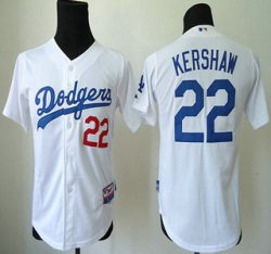 Youth Los Angeles Dodgers 22 Clayton Kershaw white jerseys