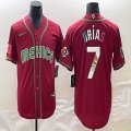 2023 World Cup Mexico #7 Julio Urias red blank majestic baseball jerseys 24