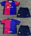 2024-2025 Barcelona club red blue Kid soccer jerseys home