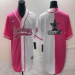 Nike Dallas Cowboys blank pink white splits baseball jerseys Joint name-BD 01