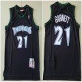 Minnesota Timberwolves #21 Kevin Garnett black throwback nba jersey-TY