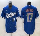 Los Angeles Dodgers #17 Shohei Ohtani Nike blue throwback majestic baseball Jersey-BD 06