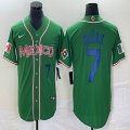 2023 World Cup Mexico #7 Julio Urias green red majestic baseball jerseys 165