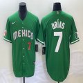 2023 World Cup Mexico #7 Julio Urias green majestic baseball jerseys 06