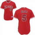 Los angeles angels #5 Pujols Red MLB Jersey