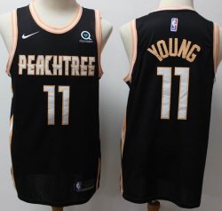 Atlanta Hawks #11 Trae Young black nike nba basketball Jersey city version