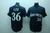 seattle mariners 36# LEE blue baseball jerseys