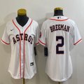 Women Nike Houston Astros #2 Alex Bregman white baseball jerseys -BD