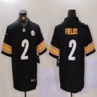 Nike Pittsburgh Steelers #2 Justin Fields black Color Rush Limited Jersey 01