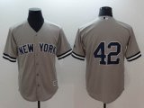 New York Yankees #42 Mariano Rivera Grey majestic MLB baseball Jersey