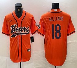 Nike Chicago Bears #18 Caleb Williams orange baseball Joint name -BD 03