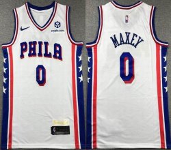 Nike Philadelphia 76ers #0 Tyrese Maxey white basketball Jerseys city version -XD