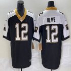 Nike New Orleans Saints #12 Chris Olave black white Color Rush Limited Jersey 04