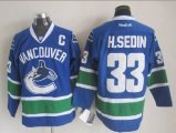 reebok NHL Vancouver Canucks #33 H.SEDIN blue Jerseys(C Patch)