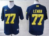 Michigan Wolverines Taylor Lewan 77 Big Ten Patch navy blue College Football Jerseys