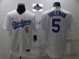 2024 World Series Champions Los Angeles Dodgers #5 Freddie Freeman white Flexbase Authentic Collection Jersey