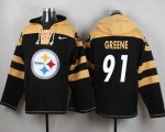 Custom Pittsburgh Steelers #91 Greene black yellow nfl Hooded Sweatshirt