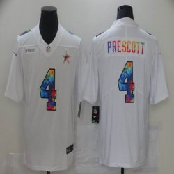 Nike Cowboys #4 Dak Prescott white Color Rush Limited Jersey Rainbow version-BD