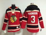 Chicago Blackhawks #3 Keith Magnuson red Ice hockey Hooded Sweatshirt