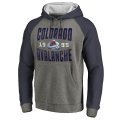 Men's Colorado Avalanche Fanatics Branded Ash Timeless Collection Antique Stack Big & Tall Tri-Blend Raglan Pullover Hoodie