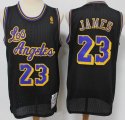 Los Angeles Lakers #23 LeBron James black throwback NBA jerseys -SG