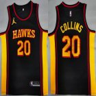 Jordan logo Atlanta Hawks #20 John Collins black nba basketball Jerseys -LC