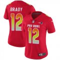 Women Nike New England Patriots #12 Tom Brady red 2018 pro bowl Color Rush Limited Jersey