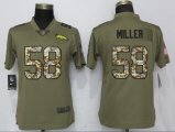 Women Nike Denver Broncos 58 Miller Olive Camo Carson 2017 Salute to Service Elite Player