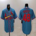 St Louis Cardinals #48 Harrison Bader skyblue mlb baseball Jersey