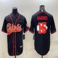 Nike Kansas City Chiefs #15 Patrick Mahomes black baseball jerseys Joint name-BD