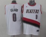 Adidas Portland Trail Blazers #0 Damian Lillard white basketball Jerseys