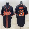 Nike Cincinnati Bengals #9 Joe Burrow black baseball jerseys Joint name-BD