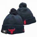 2024 Chicago Bulls black NBA Sports Cuffed Knit Hats 01