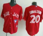 Toronto blue jays #20 Josh Donaldson red Majestic baseball jersey