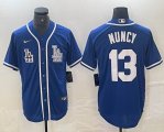 Nike Los Angeles Dodgers #13 Max Muncy blue MLB baseball Jersey Joint name -BD 01