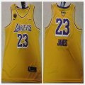 Los Angeles Lakers #23 LeBron James yellow NBA jerseys 2020 Final Edition-XD