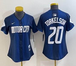 Youth Nike Detroit Tigers #20 Spencer Torkelson blue Majestic baseball jerseys city version