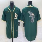 Nike Oakland Athletics blank green majestic baseball jersey big logo 03