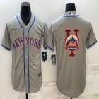 Nike New York Mets blank gray majestic mlb jerseys-BD 01