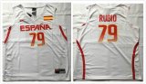 2016 Rio Olympics Spain ESPANA national team #79 Rubio white NBA basketball jersey