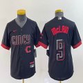 Women Nike Cincinnati Reds #9 Mclain black majestic baseball jerseys Joint name-BD 04