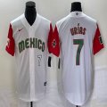 2023 World Cup Mexico #7 Julio Urias white red majestic baseball jerseys 103