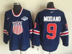 United States #9 Mike Modano blue Nike Hockey jerseys